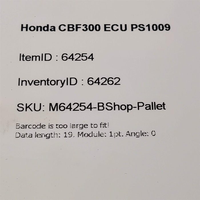 2020 Honda CBF300 ECU ECM Computer PS1009