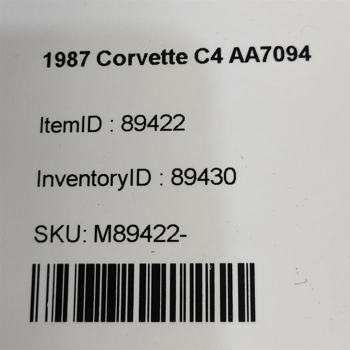 84-89 Corvette C4 Underdash Panel Trim Cover Aa7094