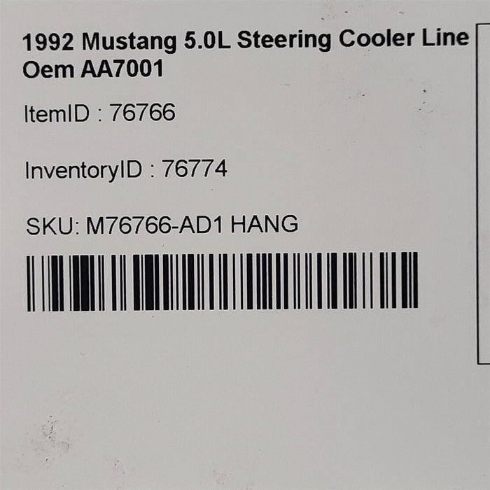 90-93 Mustang 5.0L Steering Cooler Line Oem AA7001