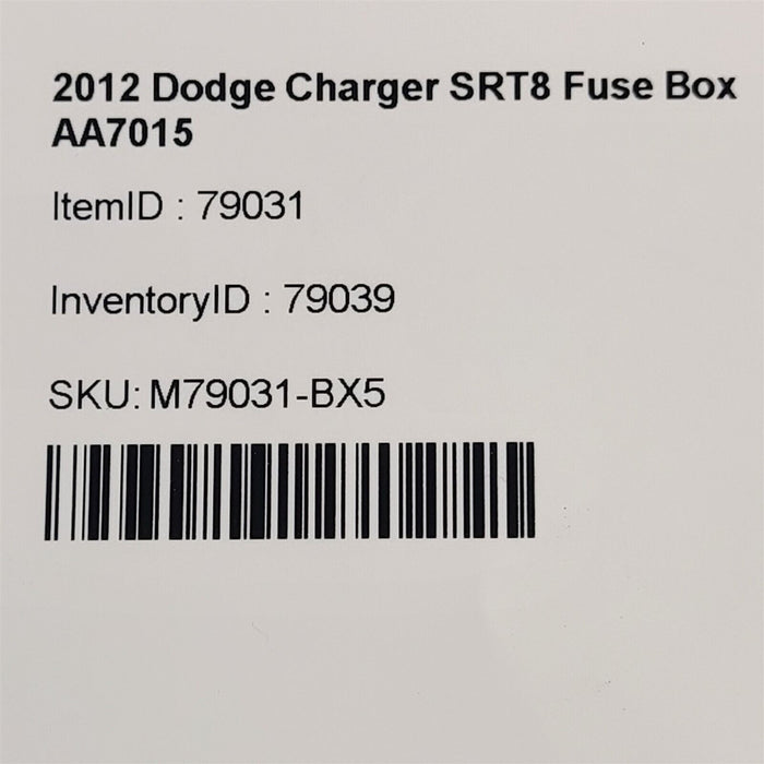 2012 Dodge Charger SRT8 Fuse Box Underhood Junction Center Relay AA7015