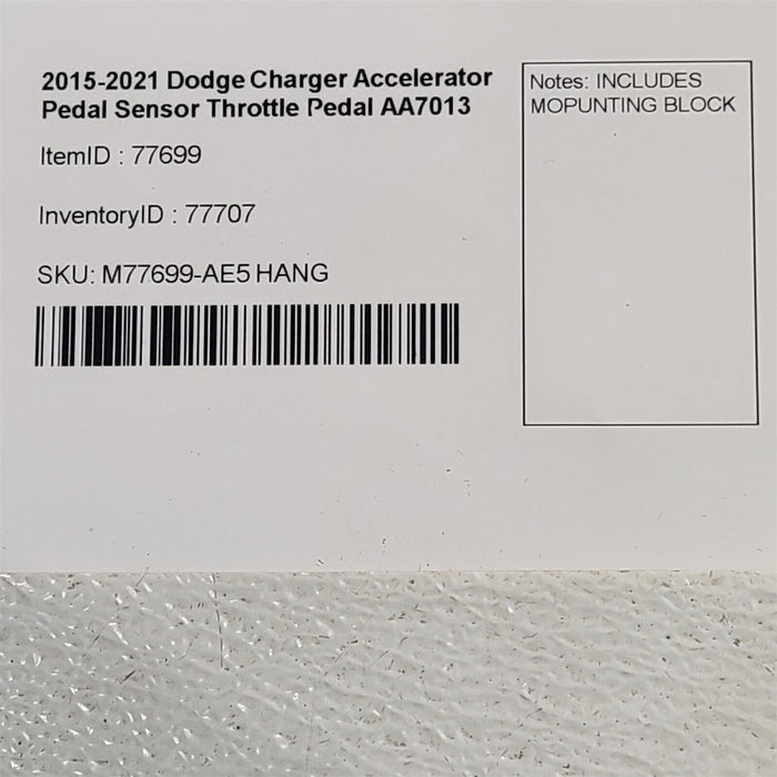2015-2021 Dodge Charger Accelerator Pedal Sensor Throttle Pedal AA7013