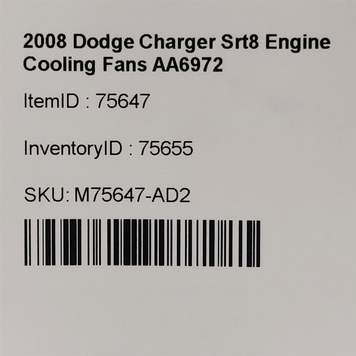 2008 Dodge Charger Srt8 Engine Cooling Fans Dual Fan 6.1L AA6972