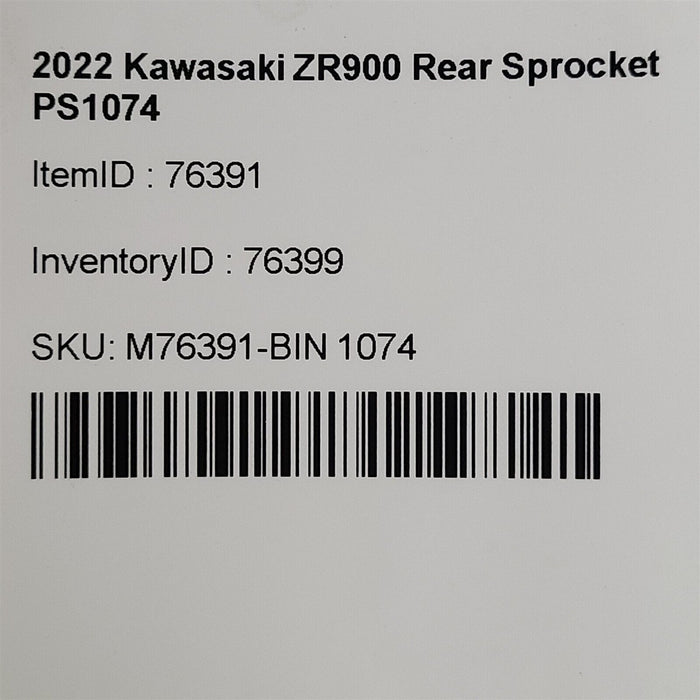 2022 Kawasaki ZR900 Rear Sprocket PS1074