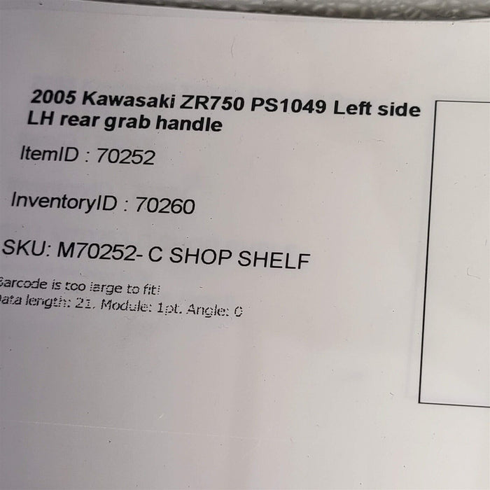 2005 Kawasaki ZR750 Left Grab Handle PS1049