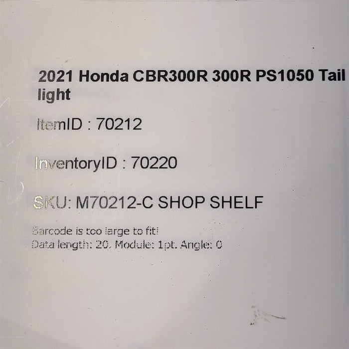 2021 Honda CBR300R 300R Tail light Taillight PS1050