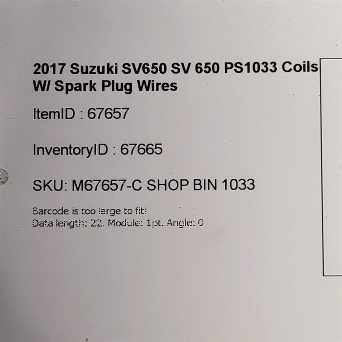 2006 Suzuki SV650 SV 650 Ignition Coils Coil Set Pair PS1033