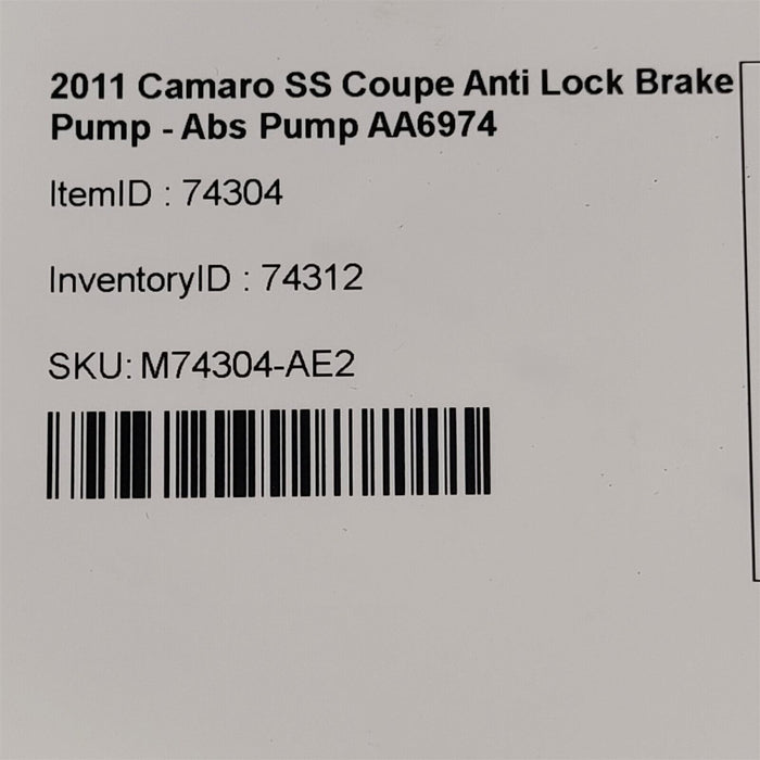 10-11 Camaro Ss Ebcm Abs Pump Module Anti Lock AA6974