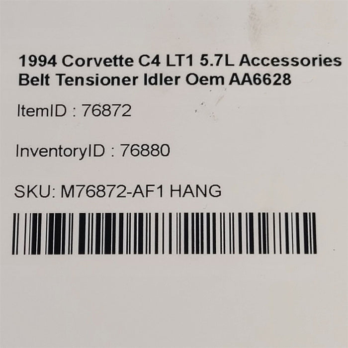 93-96 Corvette C4 LT1 5.7L Accessories Belt Tensioner Idler Oem AA6628