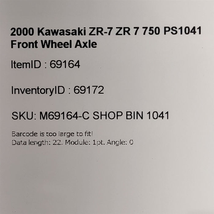 2000 Kawasaki ZR-7 ZR750 Front Wheel Axle Pin Bolt PS1041