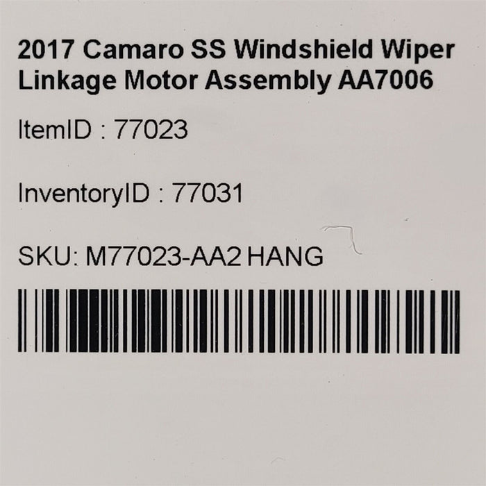 16-18 Camaro SS Windshield Wiper Linkage Motor Assembly AA7006