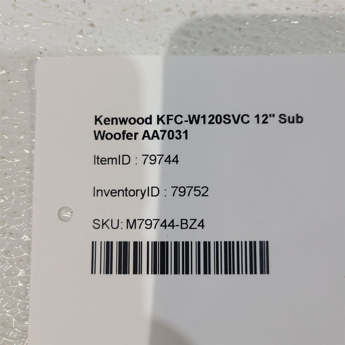 Kenwood KFC-W120SVC 12" Sub Woofer AA7031