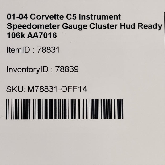 01-04 Corvette C5 Instrument Speedometer Gauge Cluster 50th Anniversary AA7016