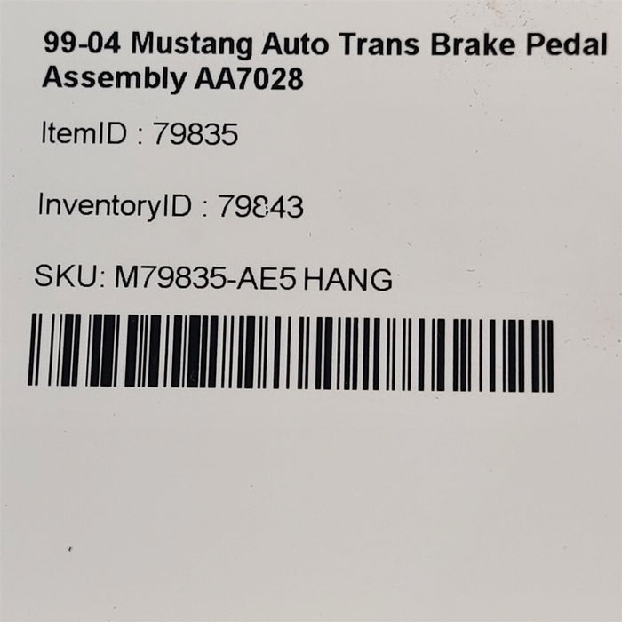 99-04 Mustang Auto Trans Brake Pedal Assembly AA7028