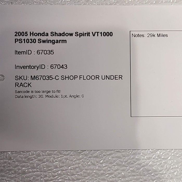 2005 Honda Shadow Spirit Vt1100 Swing Arm Swingarm Ps1030