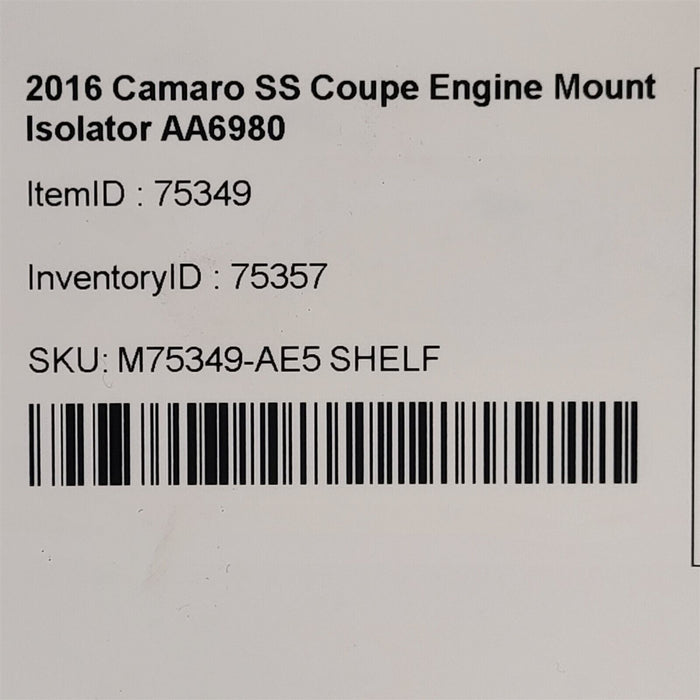 16-20 Camaro SS LT1 Engine Mount Isolator AA6980