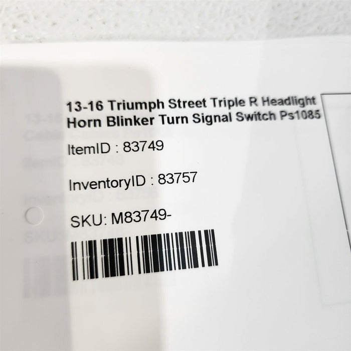 13-16 Triumph Street Triple R Headlight Horn Blinker Turn Signal Switch Ps1085
