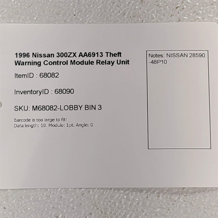 90-96 Nissan 300ZX Theft Warning Control Module Relay Unit AA6913