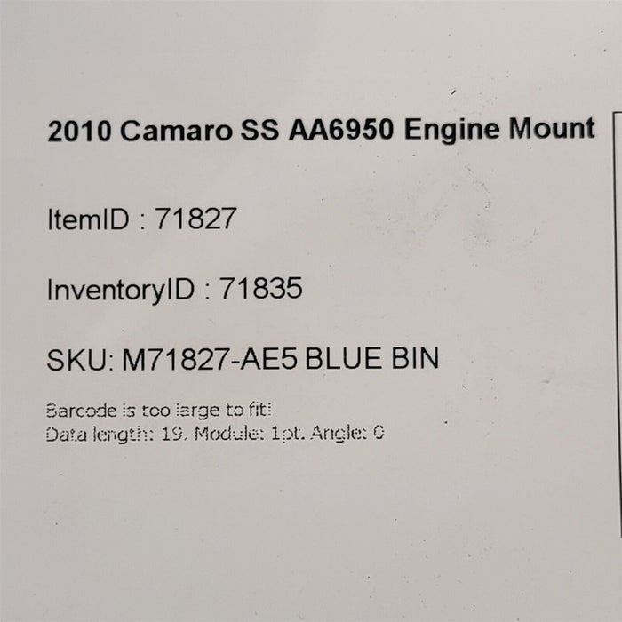 10-15 Camaro Ss Engine Mount Isolator 92239456 Gm AA6950