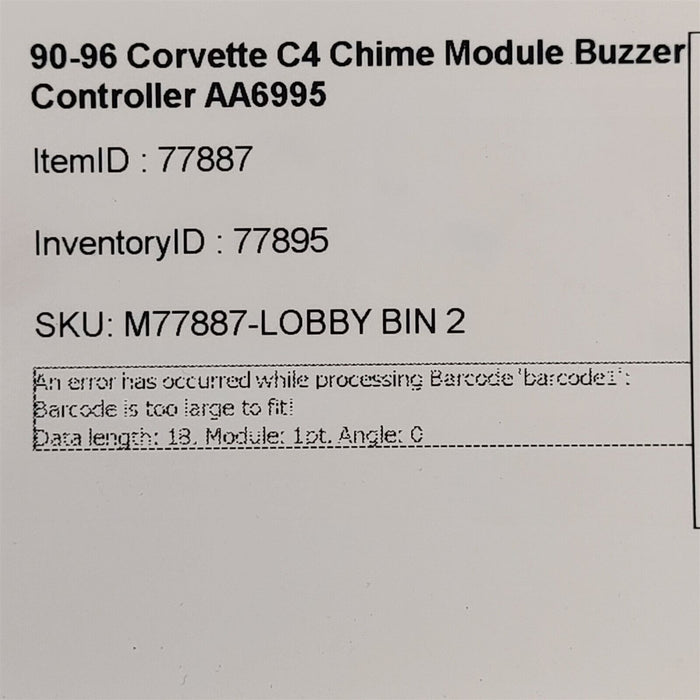 90-96 Corvette C4 Chime Module Buzzer Controller AA6995