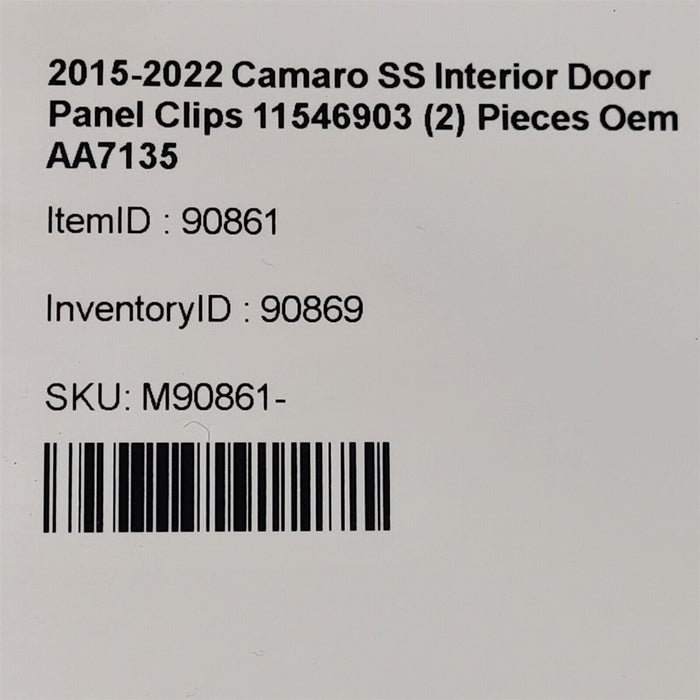 2016-2020 Camaro Ss Interior Door Panel Clips 11546903 (2) Pieces Oem Aa7135