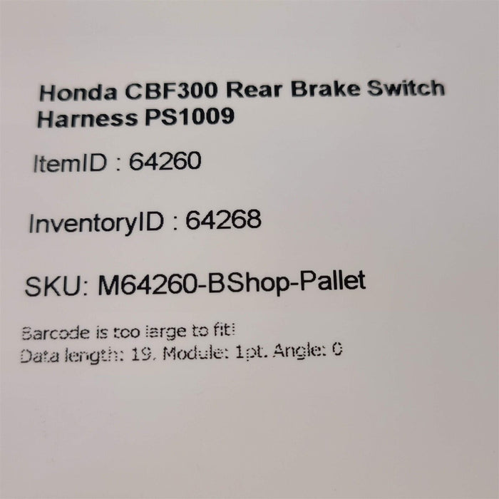 2020 Honda CBF300 Rear Brake Switch Harness PS1009