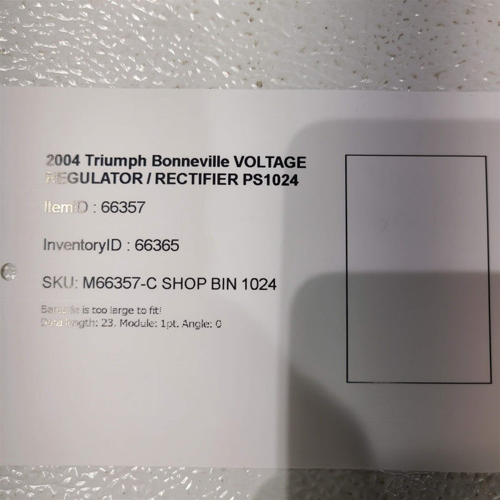 2004 Triumph Bonneville Voltage Regulator / Rectifier Ps1024