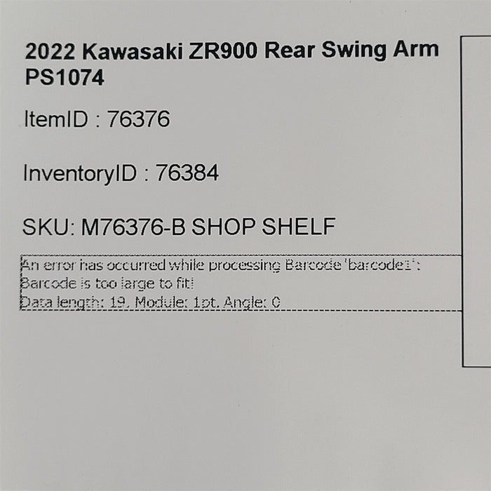 2022 Kawasaki ZR900 Rear Swing Arm PS1074