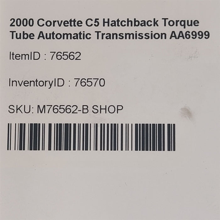 00-04 Corvette C5 Automatic Torque Tube Driveshaft Oem 12561081 AA6999
