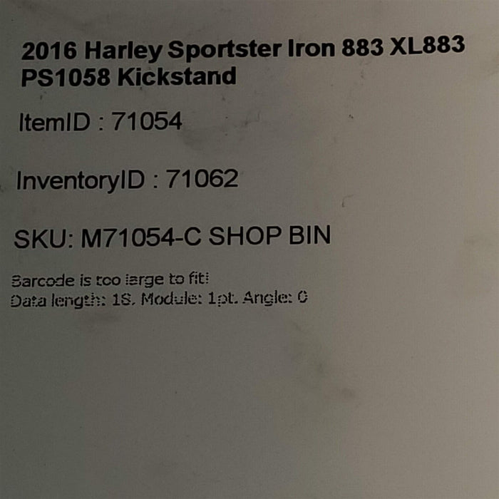 2016 Harley Sportster Iron 883 XL883 Kickstand Kick Stand PS1058