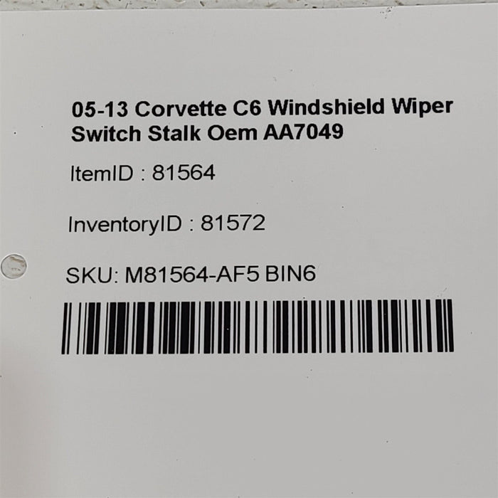 05-13 Corvette C6 Windshield Wiper Switch Stalk Oem AA7049