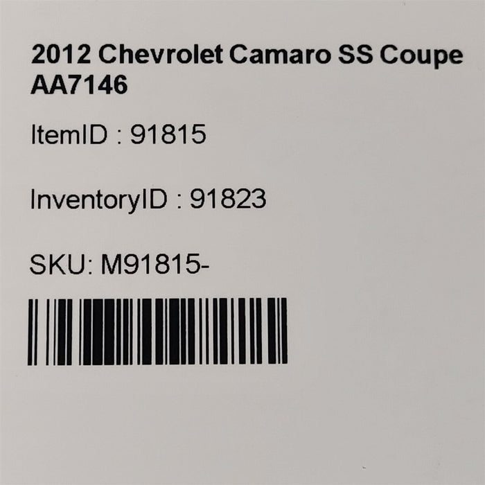 12-15 Camaro Ss Dash Air Bag Dashboard Aa7146