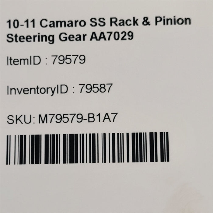 10-11 Camaro SS Rack & Pinion Steering Gear AA7029