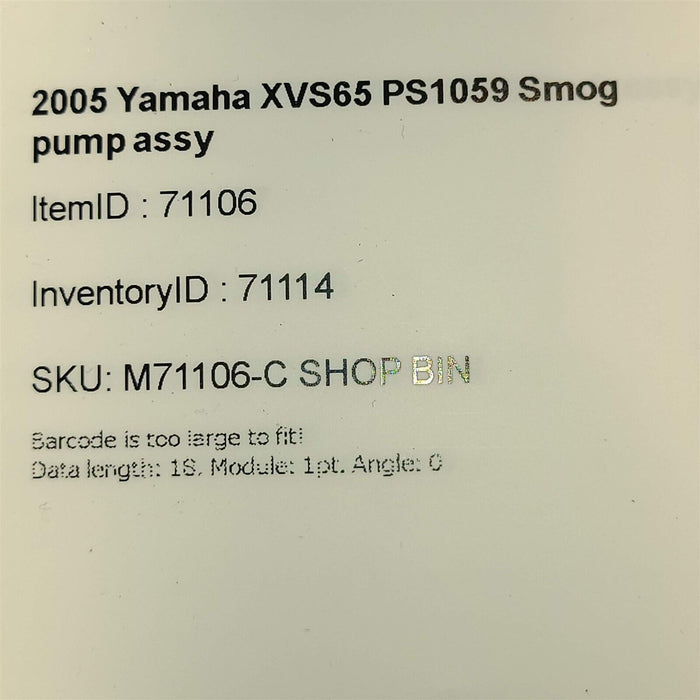 2005 Yamaha XVS 650 Smog Air Emission Pump PS1059