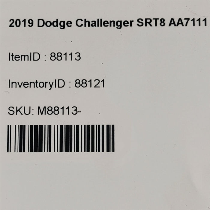 2019 Dodge Challenger Scat R/T 8.4" Media Radio Screen Display Navigation Aa7111
