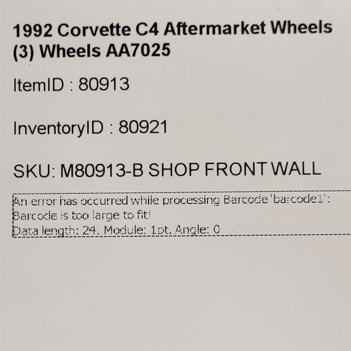 Corvette C4 Aftermarket Wheels (3) Wheels Z06 Style AA7025