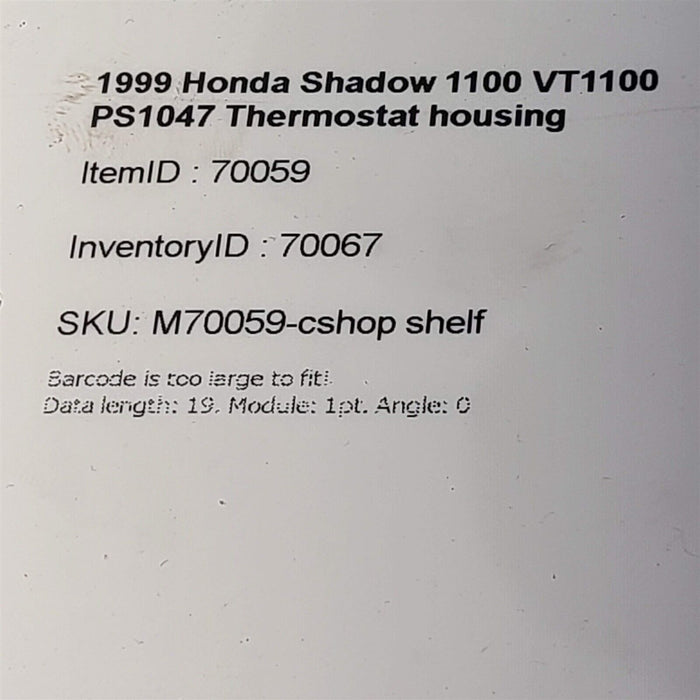 1999 Honda Shadow 1100 VT1100 Thermostat Housing PS1047