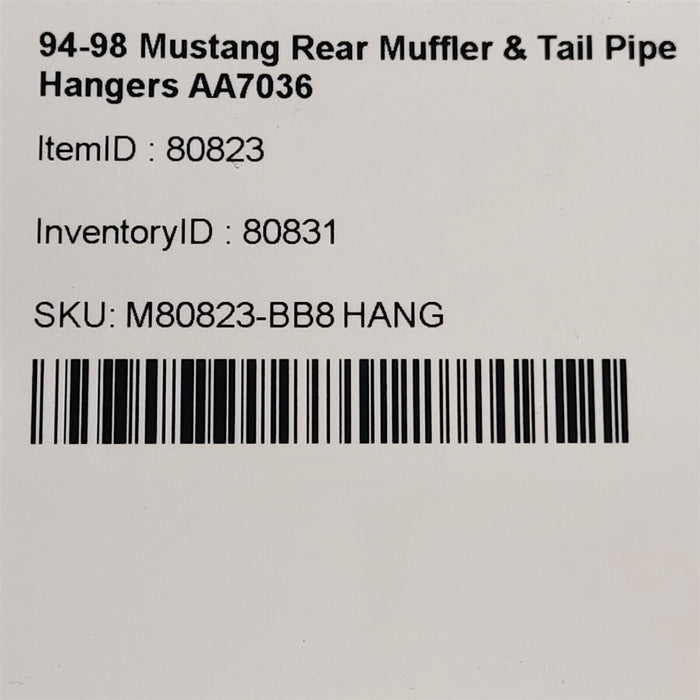 94-98 Mustang Rear Muffler & Tail Pipe Hangers AA7036