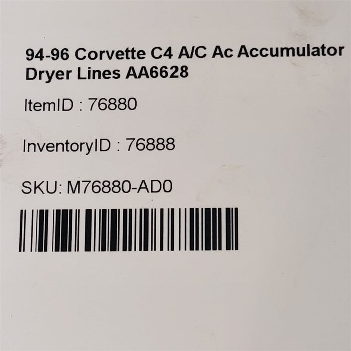 94-96 Corvette C4 A/C Ac Accumulator Dryer Lines Compressor Manifold Line AA6628