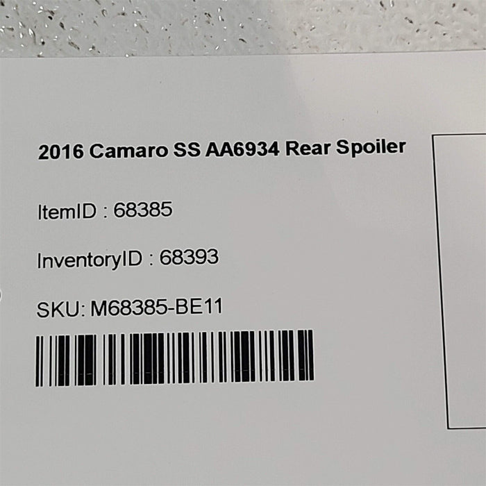 2016 Camaro SS Rear Trunk Spoiler Wing AA6934