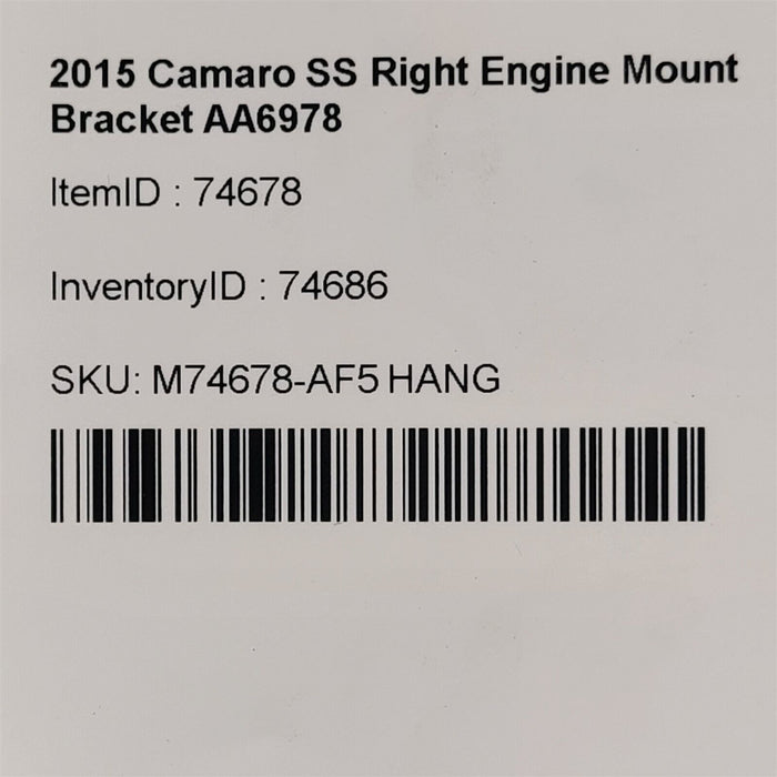 10-15 Camaro SS Passenger Engine Mount Bracket RH AA6978