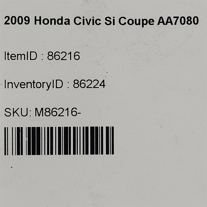 06-11 Honda Civic Si Coupe Ecm Ecu 2.0L Computer Brain K20Z3 Aa7080
