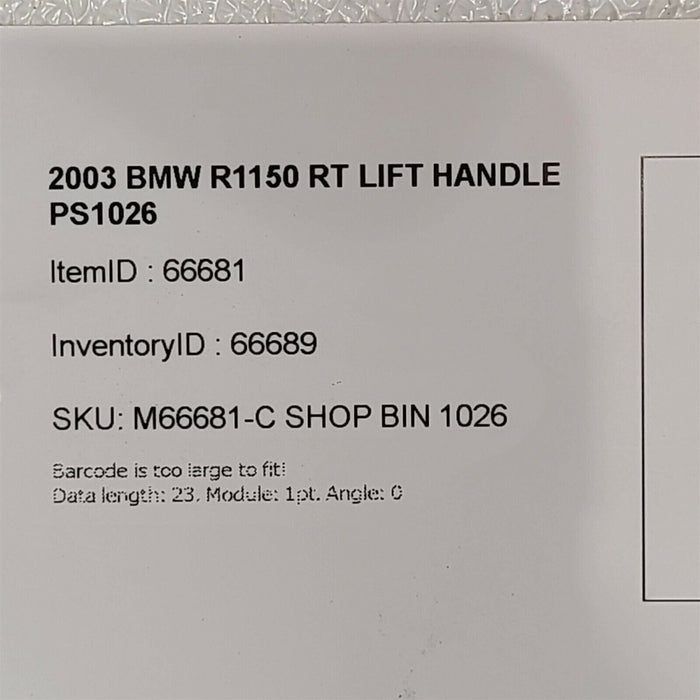 2003 Bmw R1150 Rt Center Stand  Lift Handle Ps1026