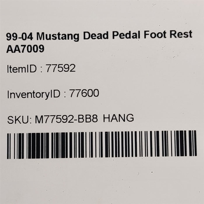 99-04 Mustang Dead Pedal Foot Rest AA7009