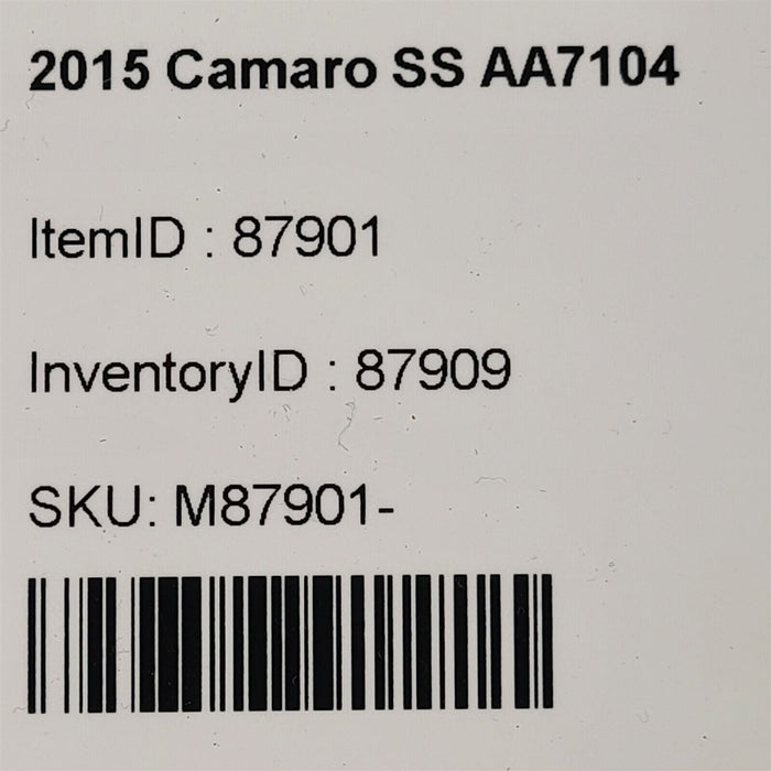 12-15 Camaro Ss Dash Air Bag Dashboard Aa7104