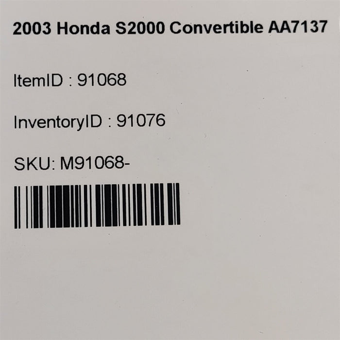 00-03 Honda S2000 Steering Gear Rack Pinion Damage Aa7137