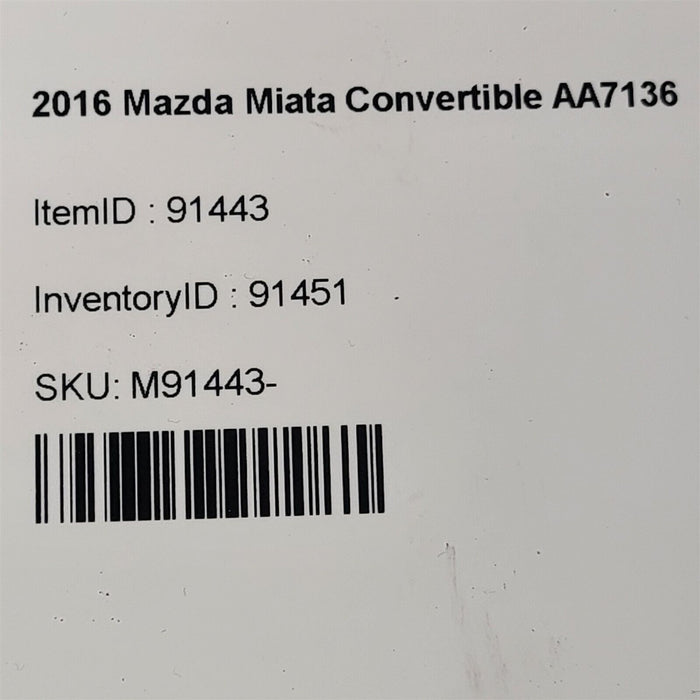 16-19 Mazda Miata Mx-5 Trunk Latch Actuator Oem Mechanism Aa7136