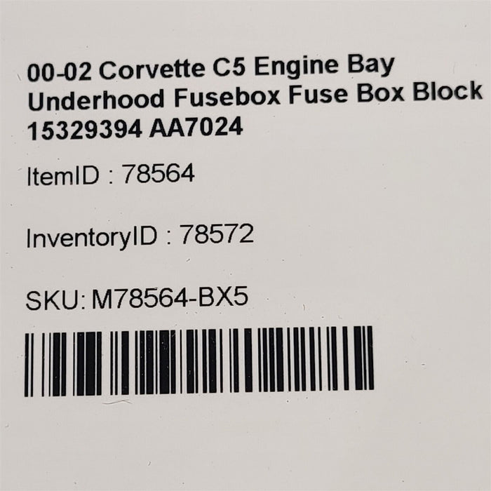 00-02 Corvette C5 Engine Bay Underhood Fusebox Fuse Box Block 15329394 AA7024