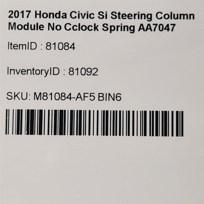 17-20 Honda Civic Si Wiper Headlight Switch AA7047