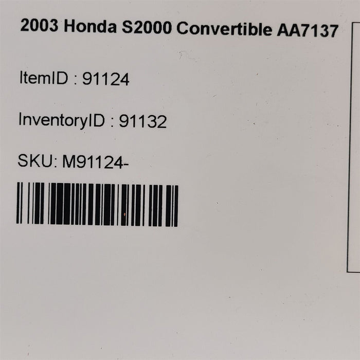 00-09 Honda S2000 Rear Storage cargo garnish trim plastics AA7137