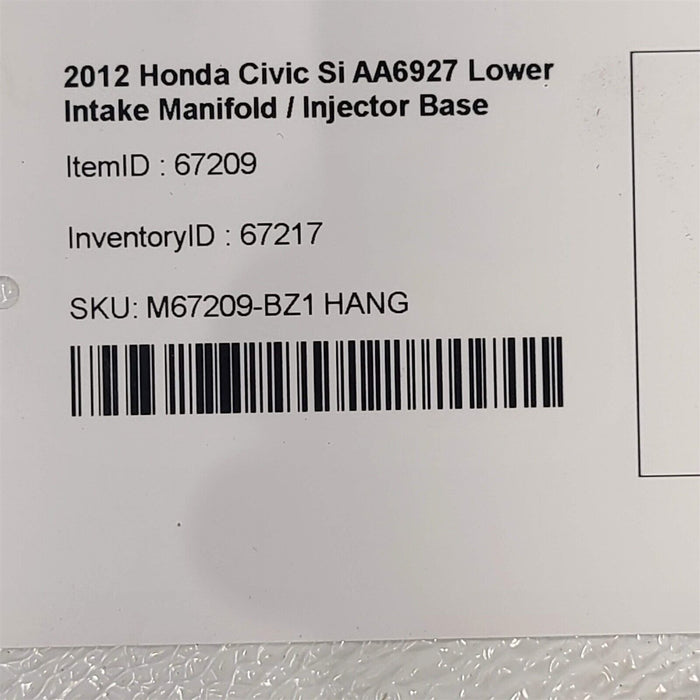 2012 Honda Civic Si Lower Intake Manifold Injector Base Spacer Block 2.4L AA6927